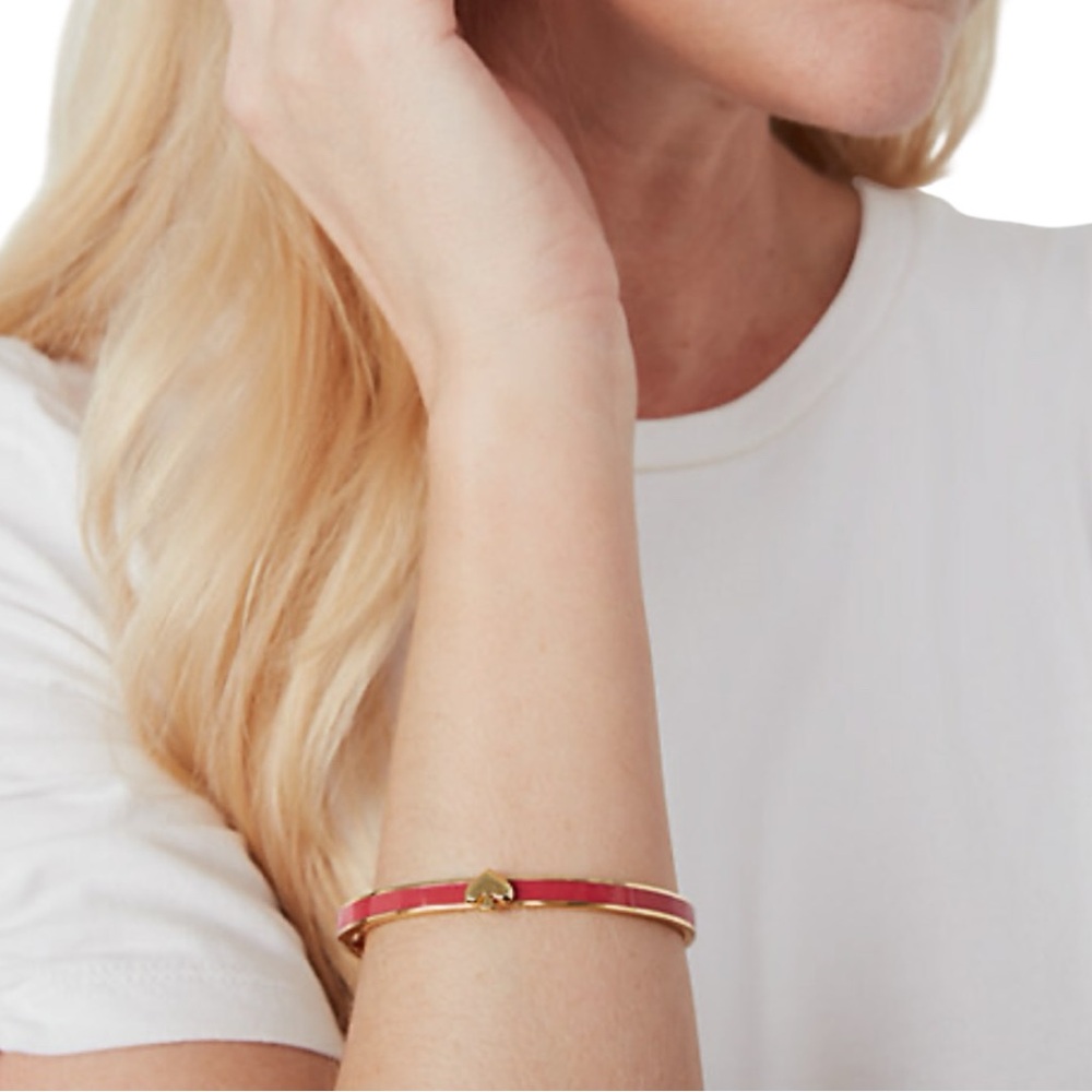 86| 🍁Kate Spade Everyday Spade Enamel Bangle Bracelet in. Bright Rose